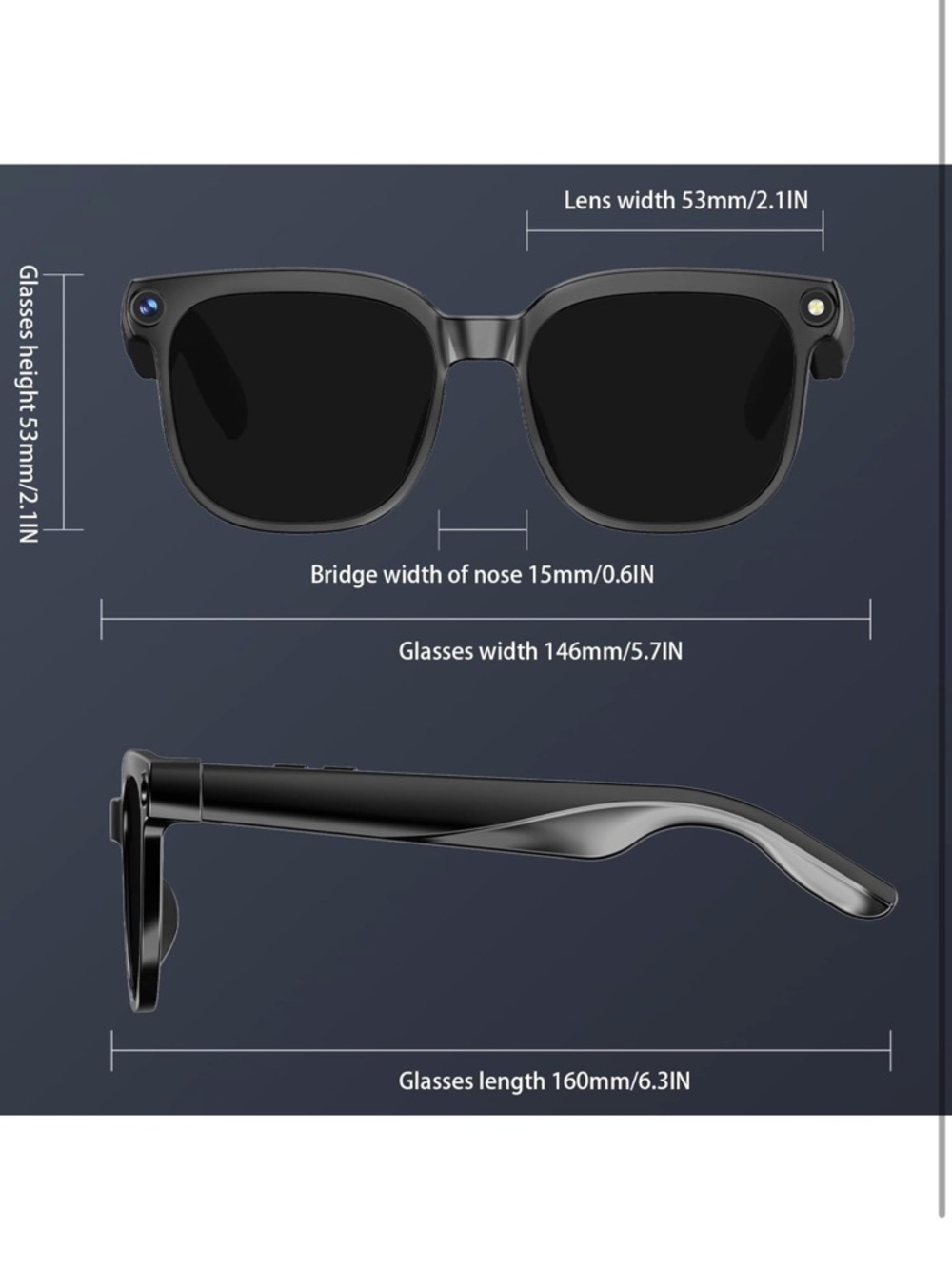 AI smart glasses with camera and audio 8MP HD camera glasses for men women - Picture 4 of 9